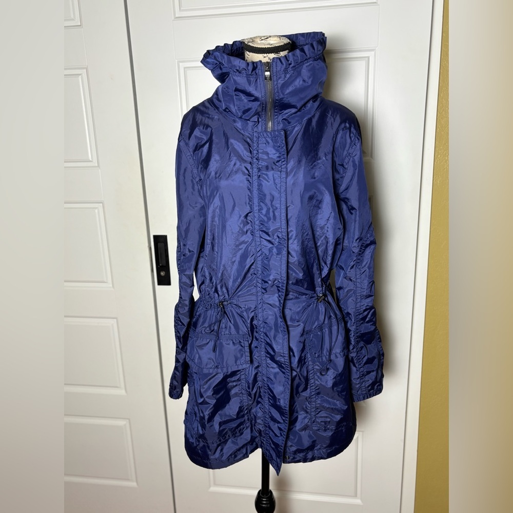 Coach Windbreaker Zip Front Jacket Blue